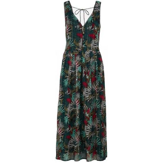 Robe longue à motifs imprimés Kaporal Femme Vert Cdiscount Prêtà