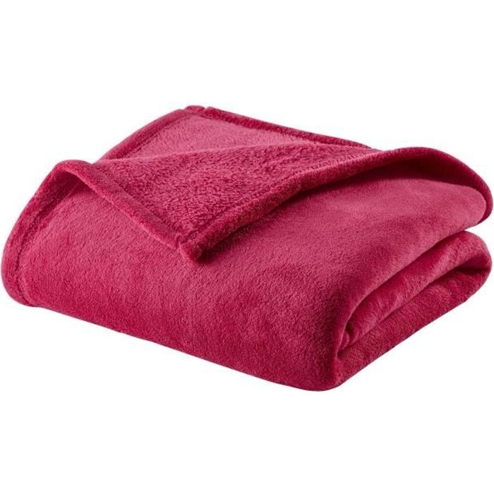 Couverture Bébé DOMIVA Snow Microdou - 75x100cm Double Face Lait Fraise