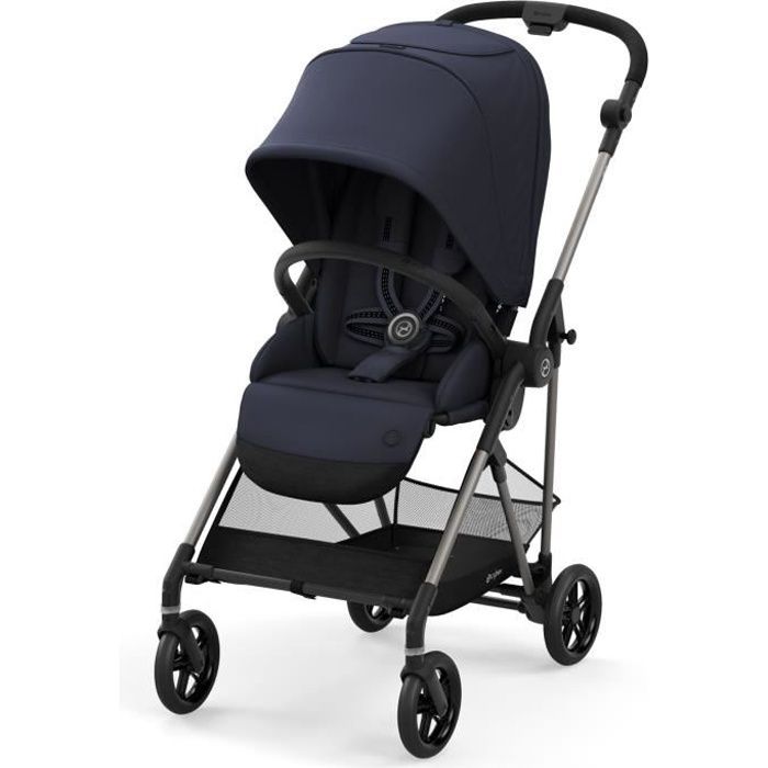 CYBEX Poussette Melio - Dès la naissance - Jusqu'à 15kg - Taupe/Bleu marine