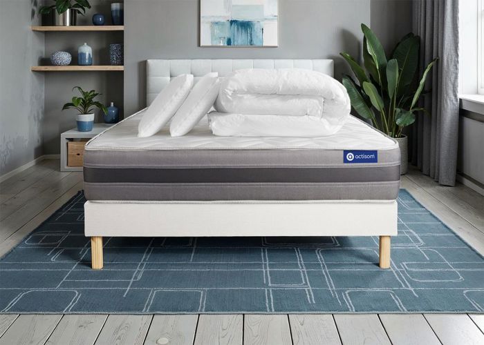 Pack prêt à dormir matelas ACTIFLEX RELAX Ressorts ensachés et mémoire de forme 160x200 cm Maxi épaisseur 5zones de confort 160 x