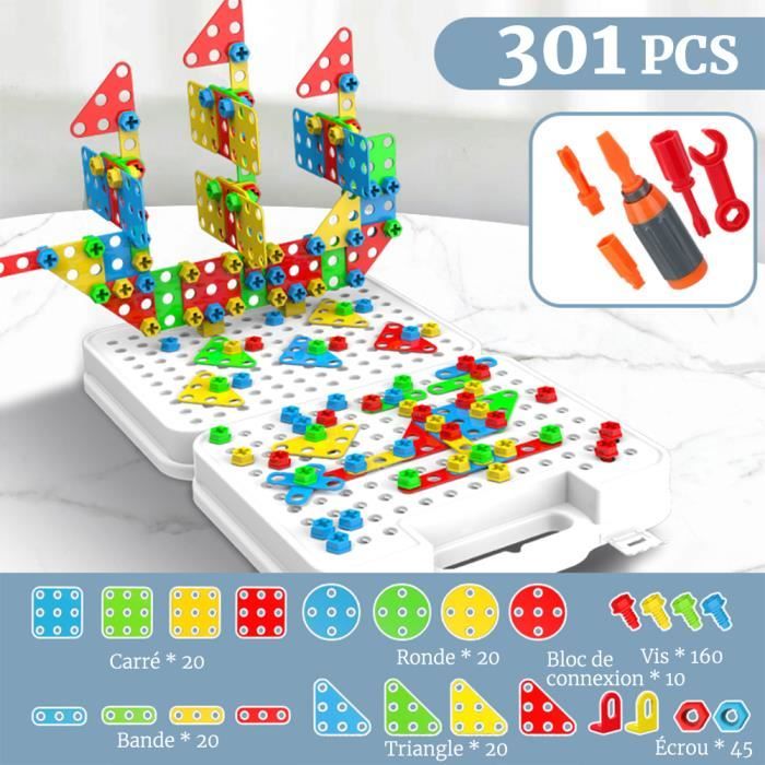301Pcs Mosaique Enfants Puzzle 3D, Jouet Construction Jeu Educatif Créatif Jeux d'Assemblage Bricolage DIY Cadeau pour Enfants Noël