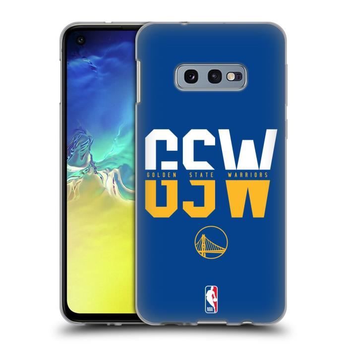 Officiel NBA Typographie 2019-20 Golden State Warriors Coque En Gel Doux Compatible avec Samsung Galaxy S10e
