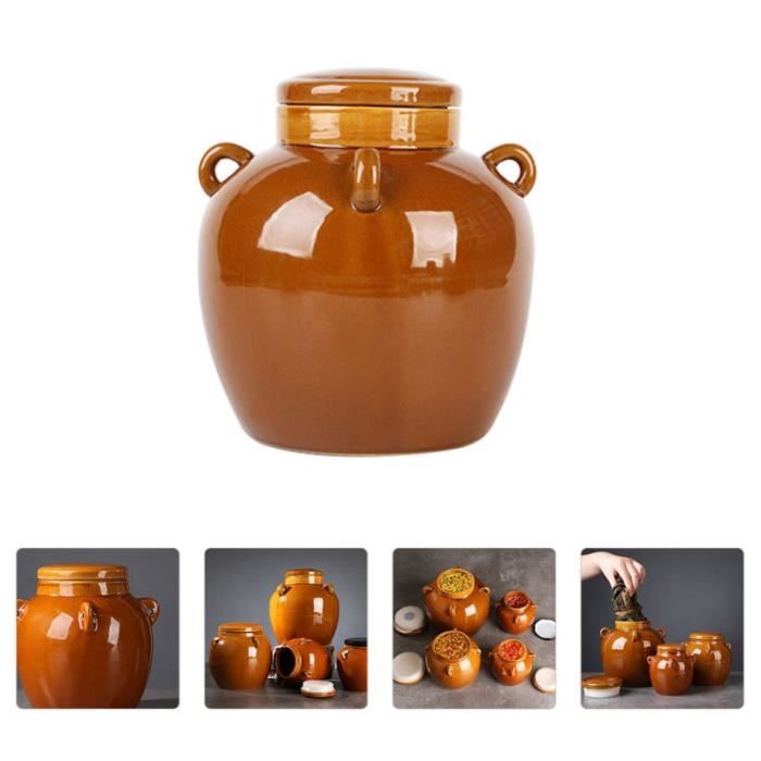 Fermentation Pot Pot Céramique CANAMIQUE: Porcelaine Fermentation Fermenting Cercling Sauercroute Légumes Kombucha Séché Récipient