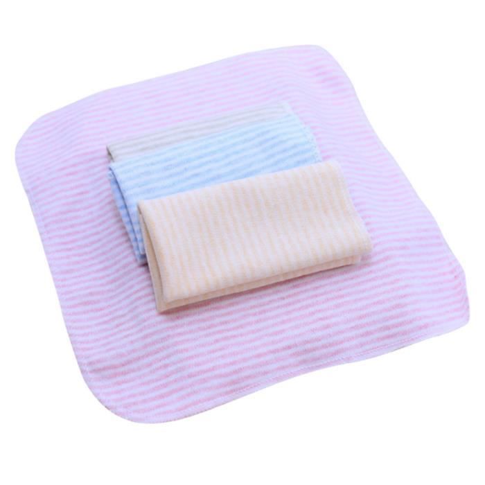 4 pièces lavable en coton doux rayure serviette de bébé confortable soins de d'allaitement de SERVIETTE DE BAIN - DRAP DE BAIN