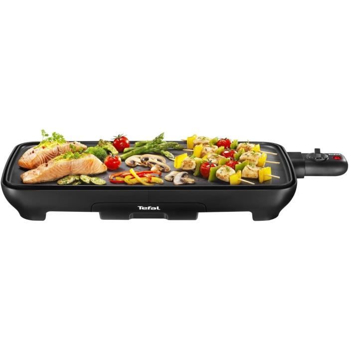Tefal CB501812 Plancha Malaga Plaque Anti-Adhésive XL 6 à 8 Personnes Cuisson sans Ajout de Matière Grasse Tous Types d'Aliments 200