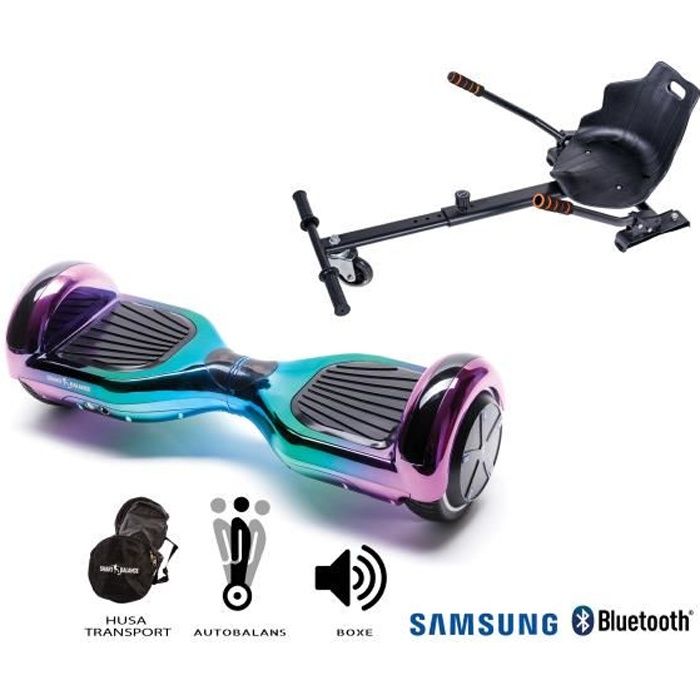 Paquet Hoverboard Regular Dakota + Hoverseat - 6.5 pouces, LED, sac, délai de livraison entre 4-6 jours
