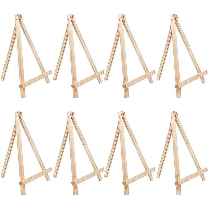 Set de 8 Chevalets en Bois Artistes - Trepieds Chevalets Dessus de Table des Toiles d&rsquoArts Verrouillage à Vis Regla54