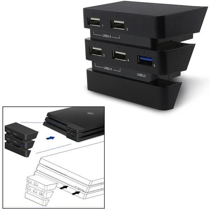 Adaptateur port USB PS4 Pro Console Playstation 4 Pro Console USB Hub 3.0 2.0