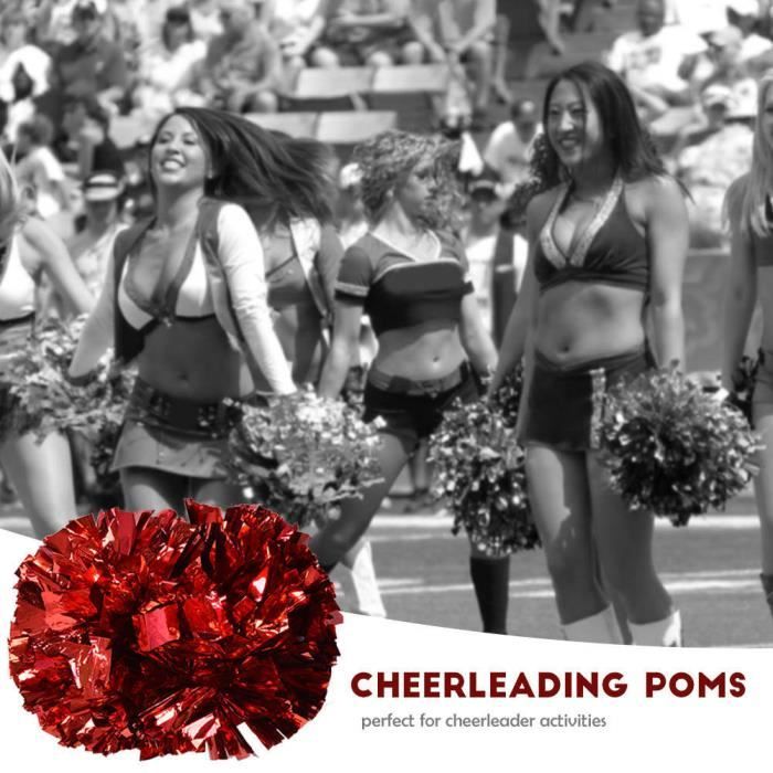 Atyhao pompons Cheerleader Aerobics Pom Poms Pompoms pour Dance Party School Sports Competition (Rouge)
