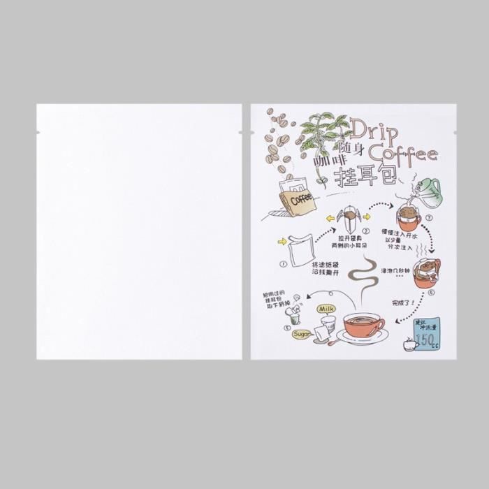 Papier Alimentaire,Sachets d'emballage de café sous forme goutte à goutte, 100 pièces, pochettes en - colorful white kraft #A