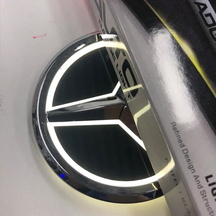couleur blanche de couleur 87MM Logo Illuminé en forme d'Étoile à l'Arrière, Lumière Blanche, pour Mercedes B