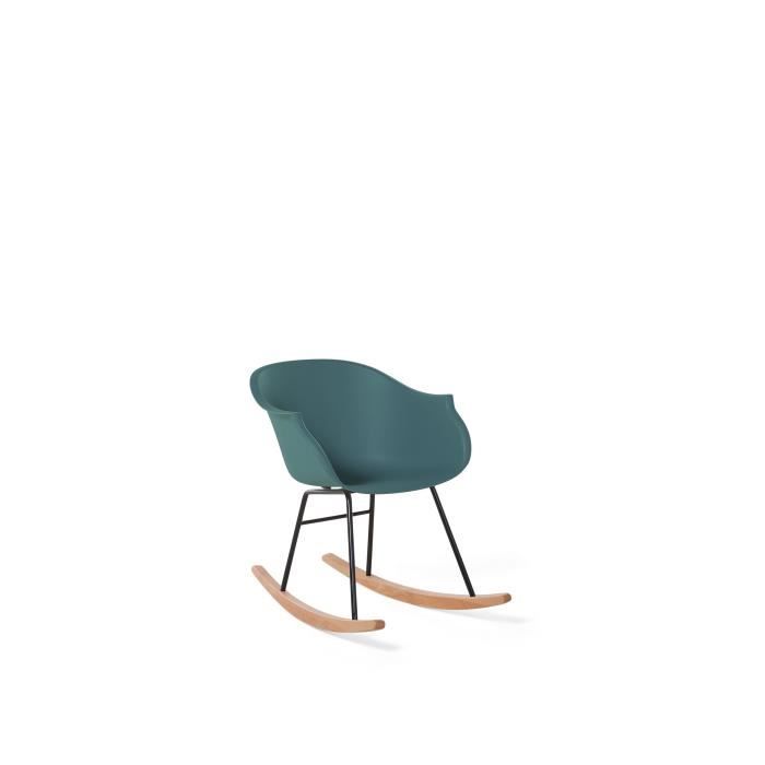 Chaise à bascule verte émeraude en plastique Harmony