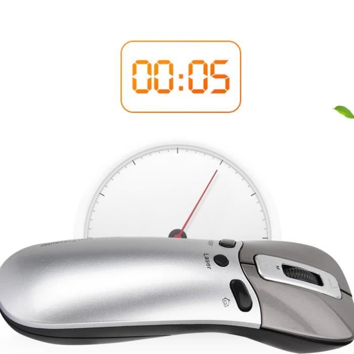 Cikonielf Présentateur laser Air Mouse Présentateur de pointeur laser de souris sans fil PR-05 2.4G pour l'enseignement de la