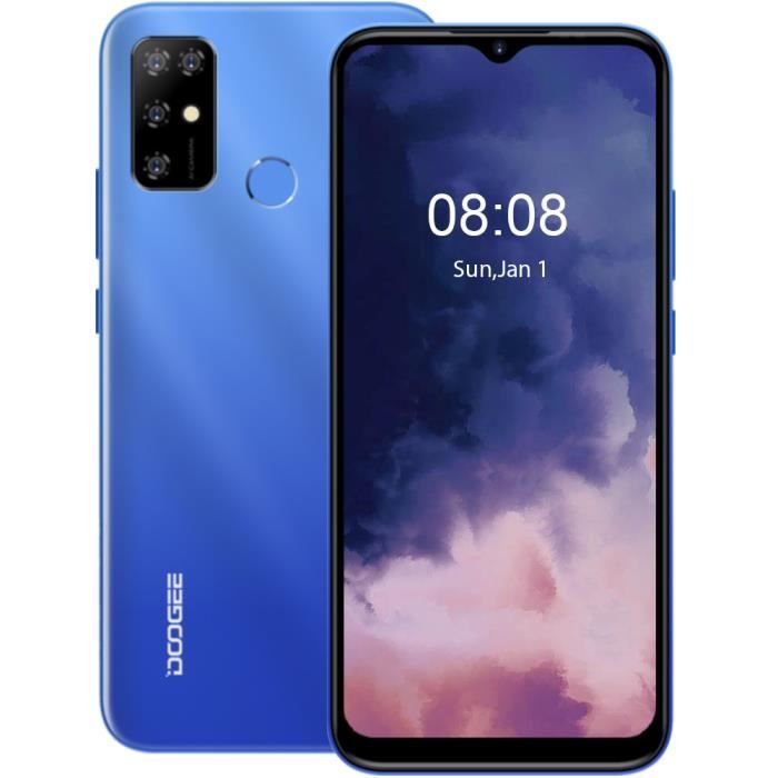 DOOGEE X96 Pro Android 11 OS Smartphone 64Go ROM 4Go RAM Quad caméras 13MP 5400mAh batterie GPS Téléphone portable - Bleu