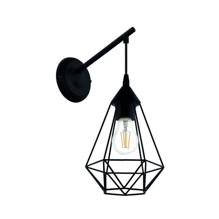 BYRON-Applique murale Métal L27.5cm Noir Eglo