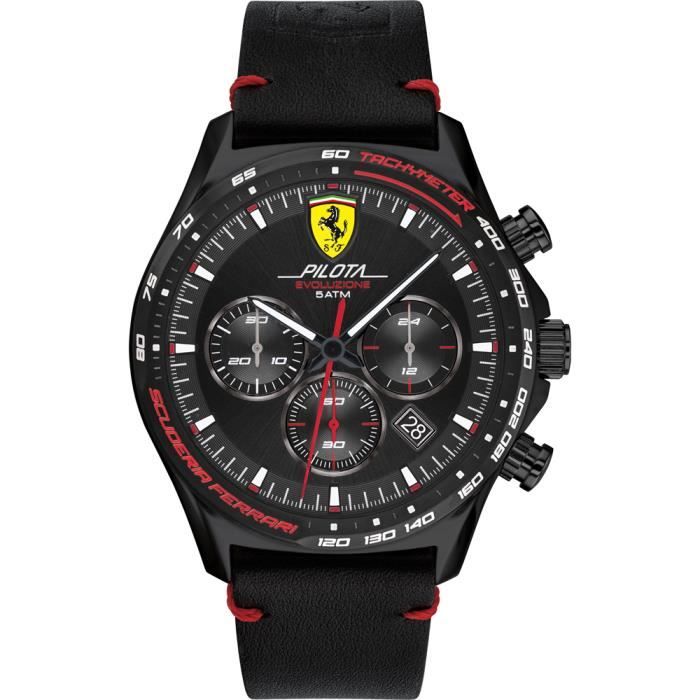 Ferrari-Montre Chronographe pour Homme à movement Quartz en Cuir - 0830712