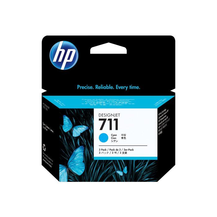 HP Cartouche d'encre 711 - Pack de 3 - Cyan