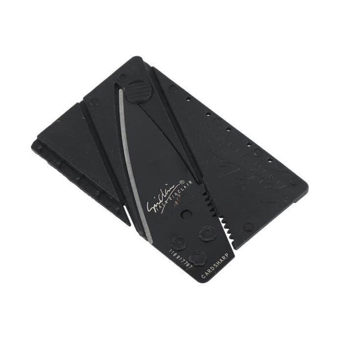 couteau de survie multi outil carte couteau portefeuille pliant poche pour carte de crédit sécurité couverture en cuir