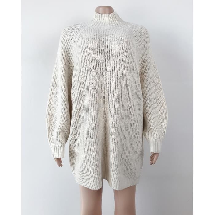 Pull Demi Col Roulé Chandailé À Manches Raglan Long Femme Chandails