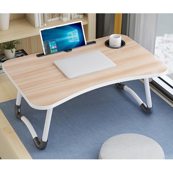 NEUFU Table de lit pliant Support Tablette - 60x28x40cm