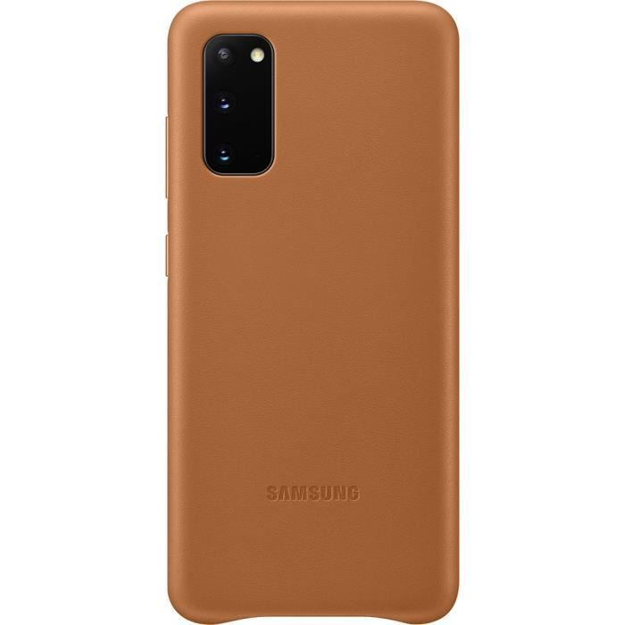 Coque rigide en cuir marron Samsung pour Galaxy S20