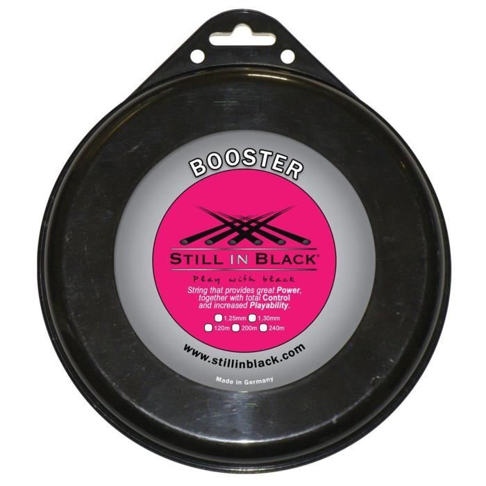 Still in Black M Booster Cordage pour Raquette de Tennis Mixte Adulte, Noir, 1,25 mm