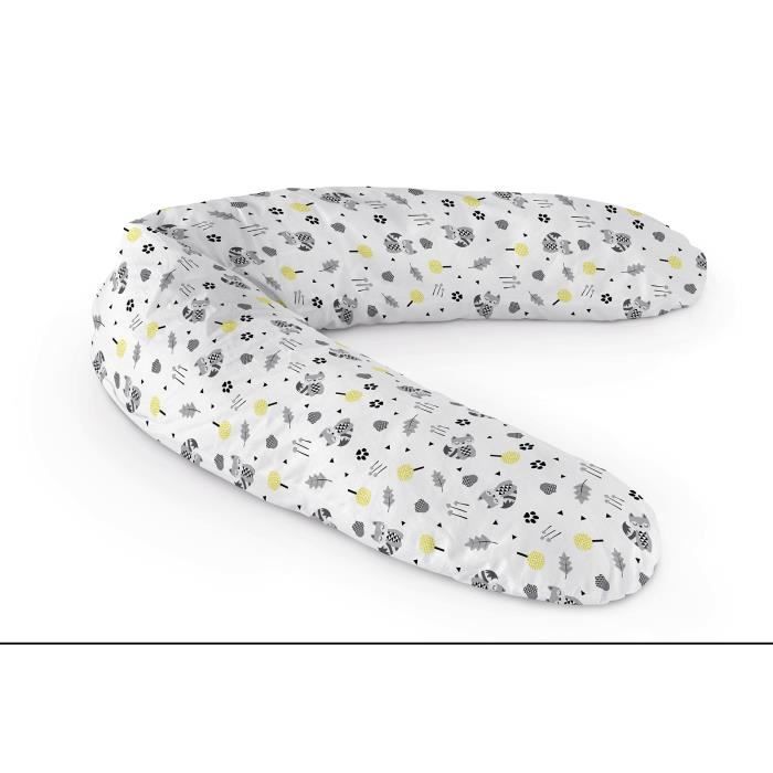TANUKI - Coussin d'allaitement ADVENTURE AWAITS - Ergonomique - Blanc /Noir