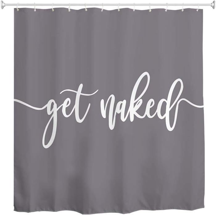 Rideau De Douche Anti-Moisissure Imperméable 180x200 Cm - Tissu Antibactérien Avec 12 Anneaux, Blanc Transparent