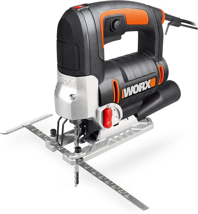 Worx WX479 Scie sauteuse pendulaire multimateriaux max 100 mm guide laser extraction de poussiere lames