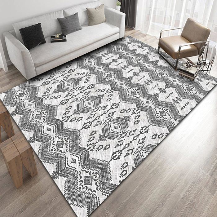 TD® Lettres de dessin animé pour enfants imitation cachemire tapis chambre couverture chevet