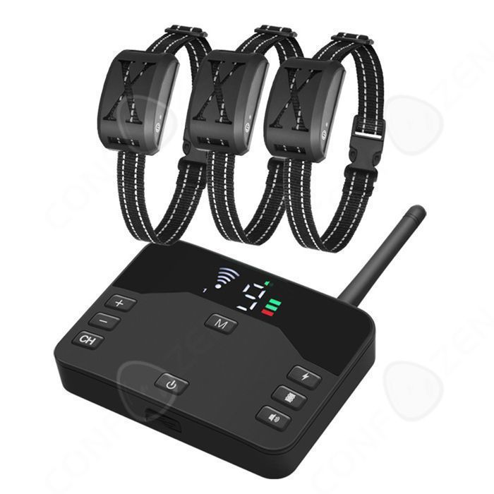 Meilleurs prix pour C Système à distance de clôture pour chien sans fil 1 émetteur 3 récepteurs portée contrôlable de 500 m dispositif anti-aboiement