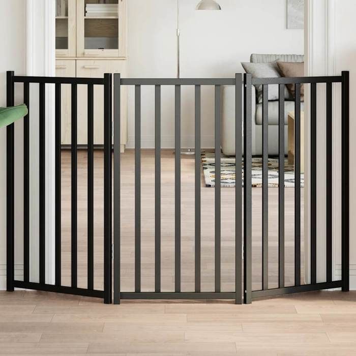 vidaXL Barrière pliable 3 panneaux bois sapin massif