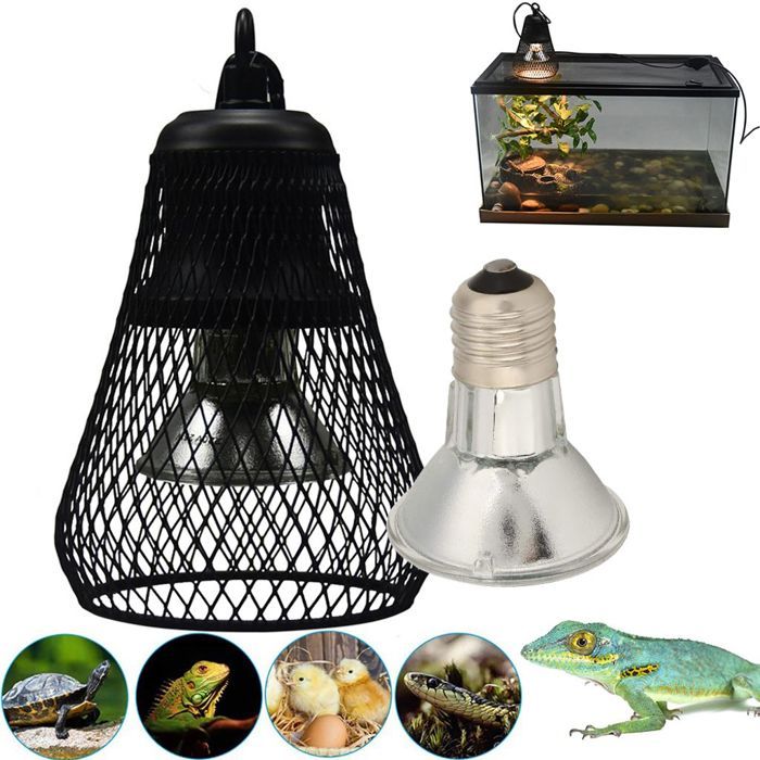 Comparer les prix de Lampe chauffante UVA UVB 50 W pour reptiles, terrarium, couveuse, lézard, serpent, tortue, avec abat-jour