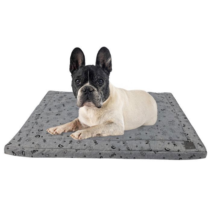Meilleurs prix pour Lit pour Chien Panier Coussin Tapis Matelas S 70x50 cm Gris Motif PET ZEN Étanche Dehoussable Lavable Mousse Résistante