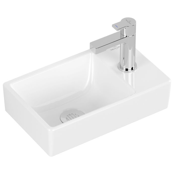 Villeroy & Boch Avento pack lave mains avec robinetterie bonde clic clac siphon chromé et kit de fixation
