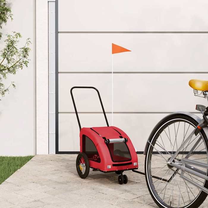 vidaXL Remorque de vélo pour animaux de compagnie rouge remorque de vélo chariot à vélo pour chien 93971