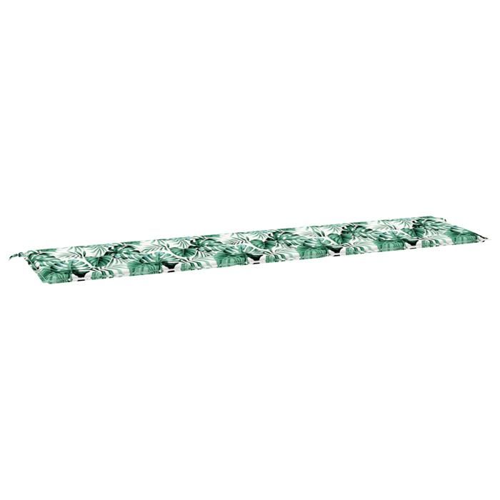 Vidaxl Coussin de Banc de Jardin Motif de Feuilles 200x50x4 cm - vue 2