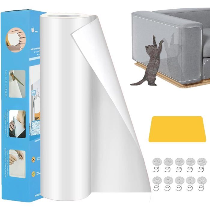 Comparer les prix de YSFMODE-Protection Canape Chat Anti Griffe 30CmX5MAnti Griffe Chat Canapé Griffoir Chat Canapé ProtegeAnti Griffe Sticker Transp
