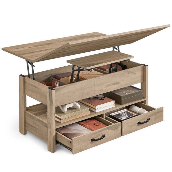Lift-Top Coffee Table with Gas Spring and Storage