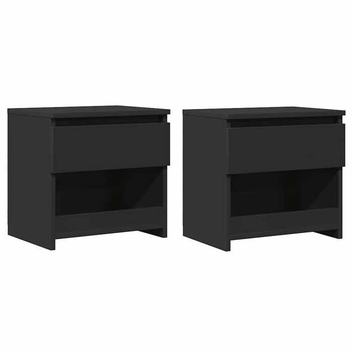 JILLS - Ensemble de 2 armoires de chevet Tables de chevet Lot de 2 - Noir 40x30x39cm Aggloméré OCT88001610