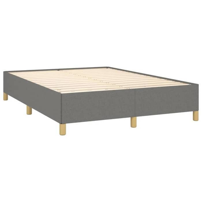 Cadre de lit sans matelas - WIENS - Gris foncé - 140x190 cm - Tissu polyester - Contreplaqué - Bois dingénierie