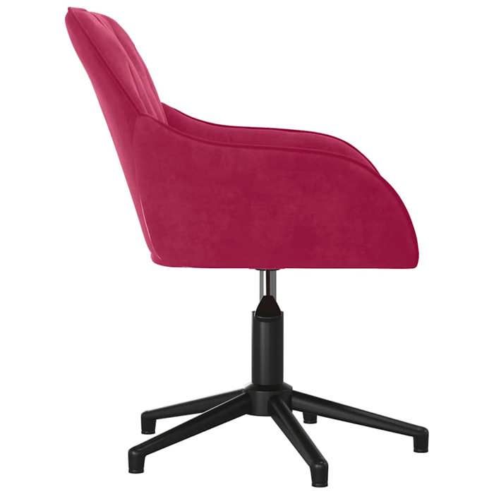 Fauteuil Ergonomique - Rouge - Chaise bureau pivotante - 1 PLACE - Rouge bordeaux Velours 56x61.5x(72-80) cm F193