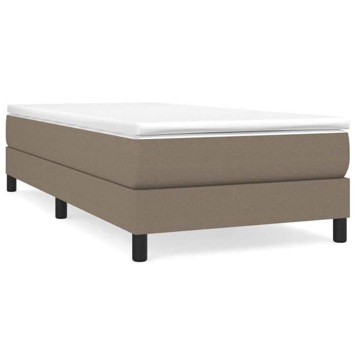 LIT - Cadre de lit à lattes simpleLit 1 personne taupe 90x200 cm tissu - pour adulte BE7607311
