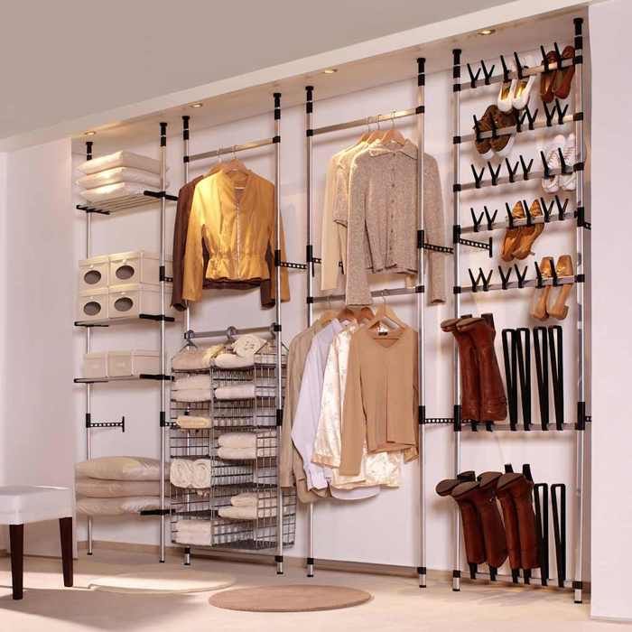 (6894)Moderne Système de Garde-robe avec stockage télescopique avec barres Aluminium poid:1.86 kg