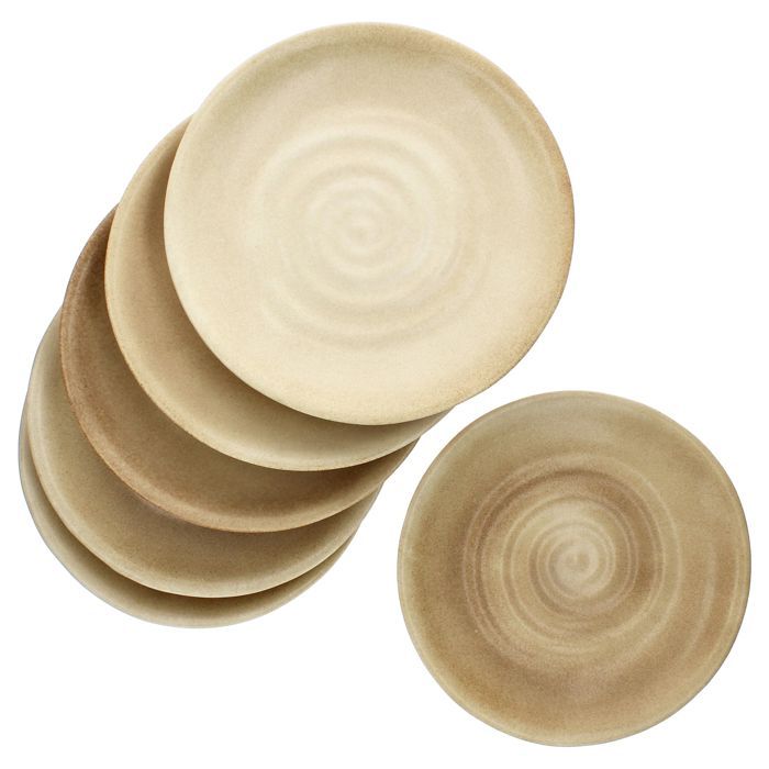 MamboCat Ensemble de 6 assiettes à dîner CLAY beige en grès pour 6 personnes MamboCat Ensemble de 6 assiettes à dîner CLAY beige en grès pour 6 personnes