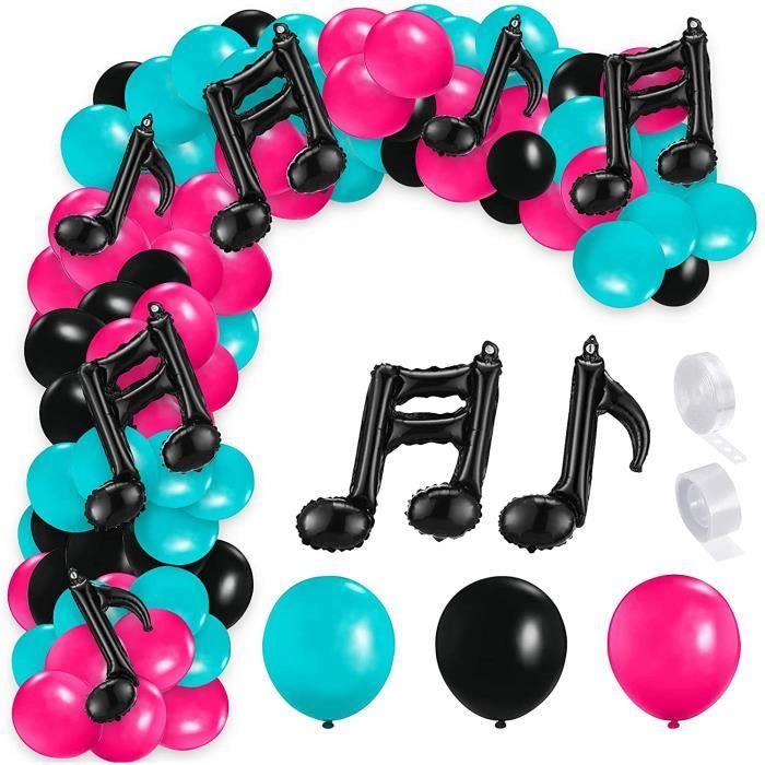 Tik Tok Ballon Decoration D Anniversaire Soiree A Theme De Musique Fournitures De Decorations Ballon Musique Noir Chaine De B 855 Cdiscount Maison