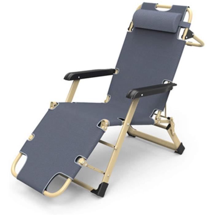Chaise Longue Inclinable Pliante Portable Chaise Longue Réglable Patio Extérieur Chaise De