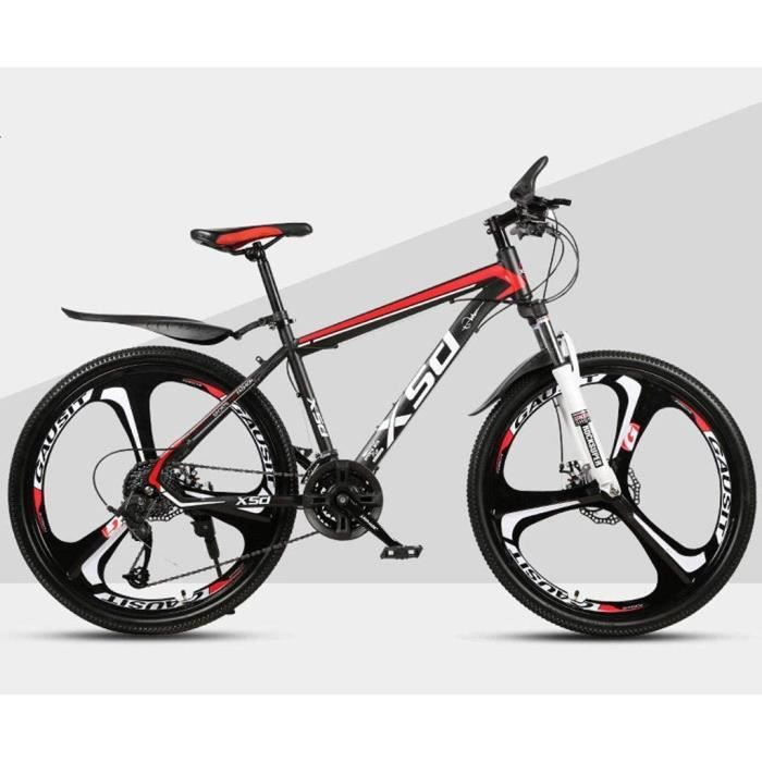 Vélo de montagne homme noir léger en aluminium cadre 21-Vitesses Suspension Complète