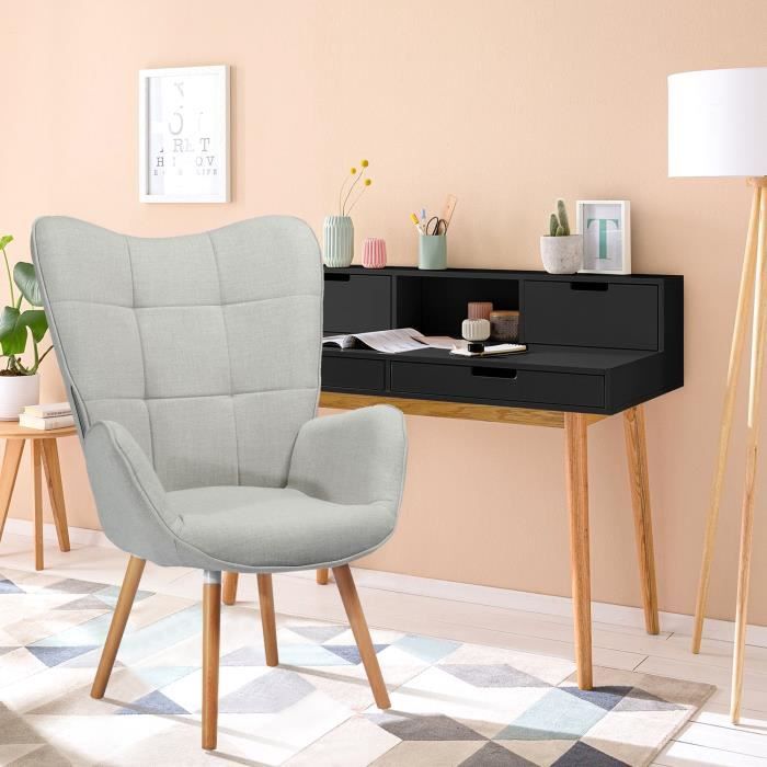 Chaise De Bureau Chaise De Bureau De Jeu Fauteuil Chaises De Salle De Reunion Chaise De Reception Pieds Bois Nature Gris Achat Vente Chaise De Bureau Soldes Sur Cdiscount