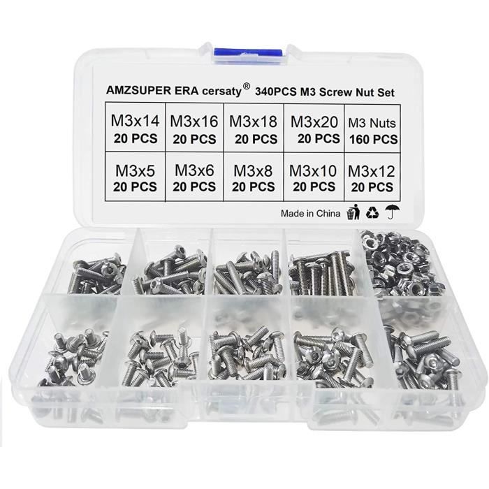 Bouoacoua Vis Boulon Inox Ecrous Et Rondelles Assortiment Kit Vis A